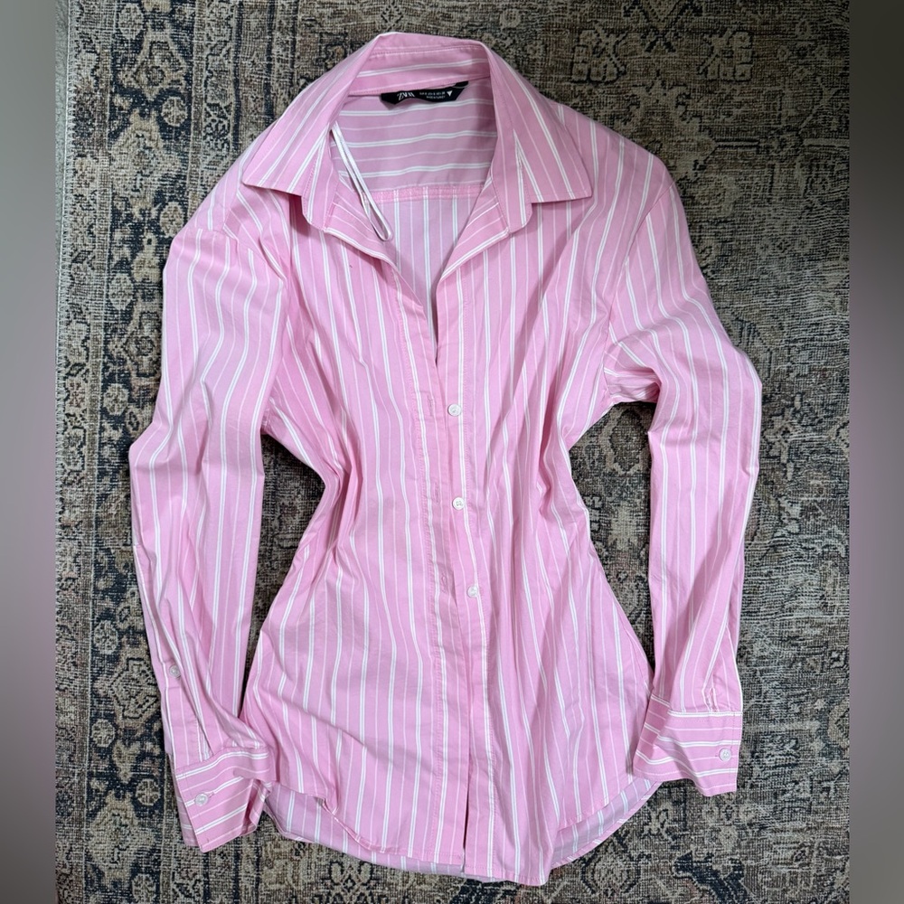Zara Pink Striped Women's Top